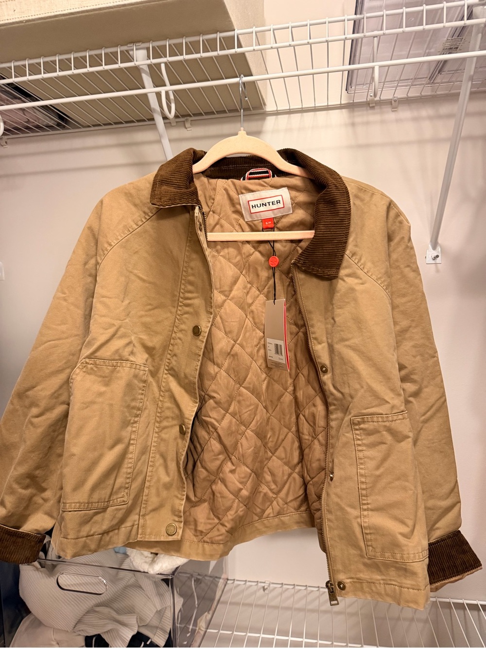 Hunter Tan Jacket with Brown Corduroy Collar